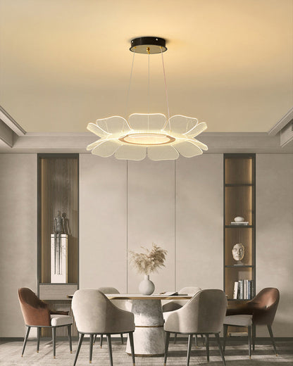 Diff Champagne Gold Acrylic Flower Chandelier-DF2275