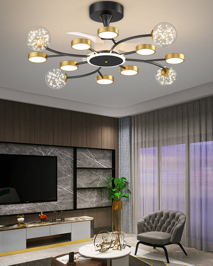 Diff Invisible Ceiling Fan Chandelier with Remote-DF5046