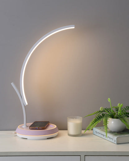 Diff Dimmable Touch Arc Desk Lamp with Wireless Charger-DF8041