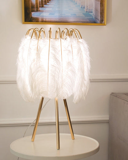 Diff Stylish Tripod Feather Table Lamp-DF8036