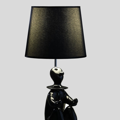 21.25" Black Modern Clown Phone Holder Resin Table Lamp