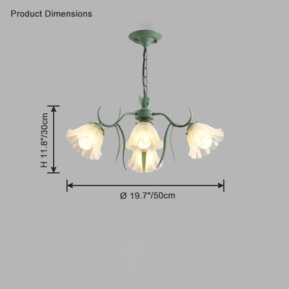 Diff Tole Flower Glass Chandelier-DF2307