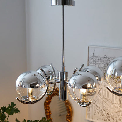 Diff 1920s Chrome Glass Chandelier-DF2306