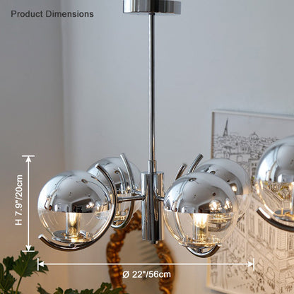 Diff 1920s Chrome Glass Chandelier-DF2306