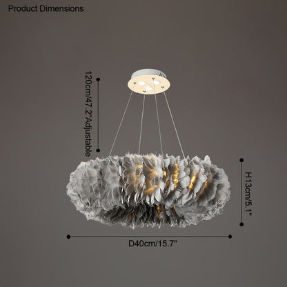 Diff Feather Circular Pendant Light-DF2060