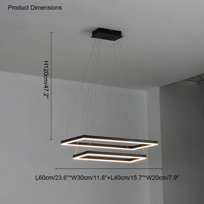 Diff Tiered Rectangular Chandelier-DF2120