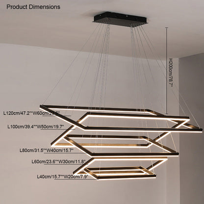 Diff Tiered Rectangular Chandelier-DF2120
