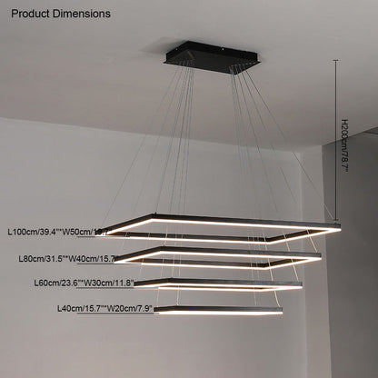 Diff Tiered Rectangular Chandelier-DF2120
