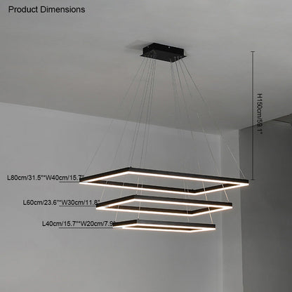 Diff Tiered Rectangular Chandelier-DF2120