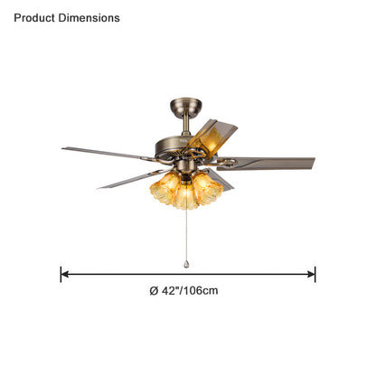 Diff 42"/52" Ceiling Fan Chandelier with Pull Chain-DF5018