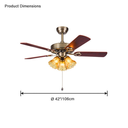 Diff 42"/52" Ceiling Fan Chandelier with Pull Chain-DF5018