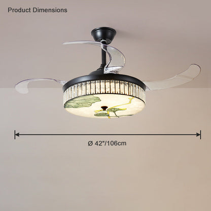 Diff 42" Acrylic Hugger Ceiling Fan with Dimmable Light-DF5026