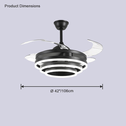 Diff 42" Hugger Ceiling Fan Chandelier with Remote-DF5028