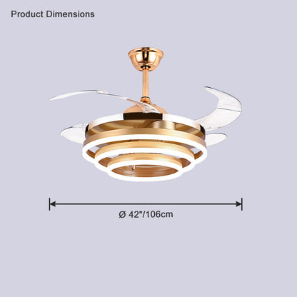 Diff 42" Hugger Ceiling Fan Chandelier with Remote-DF5028