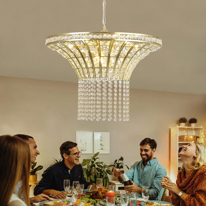 8-Light 23.6" Wide Crystal Waterfall Chandelier-DG2007