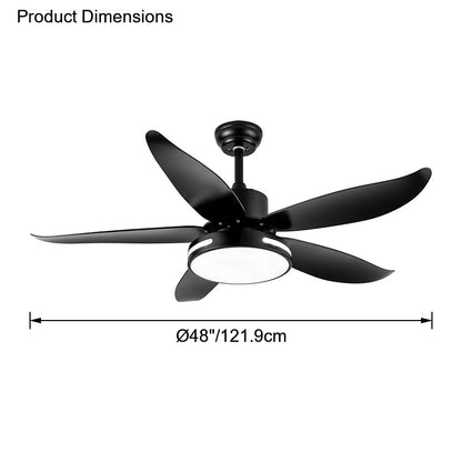 Diff 48" Reversible Quiet Ceiling Fan with Dimmable Light-DF5000