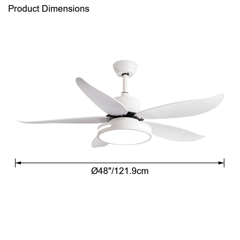 Diff 48" Reversible Quiet Ceiling Fan with Dimmable Light-DF5000