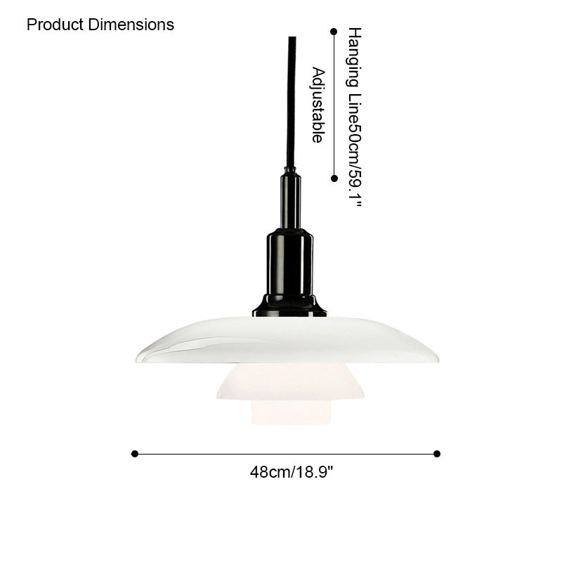 Diff Danish Designer Milk Glass Pendant Lamp-DF2116