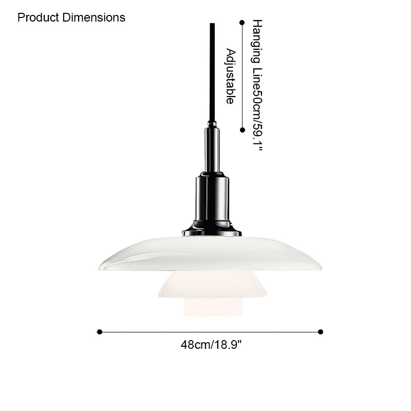 Diff Danish Designer Milk Glass Pendant Lamp-DF2116