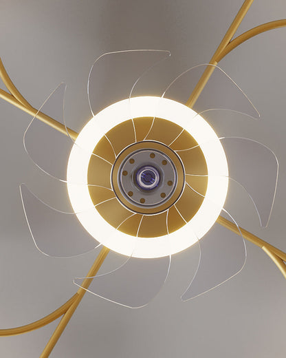 Diff Low Profile Flush Mount Ceiling Fan Chandelier with Remote-DF5051