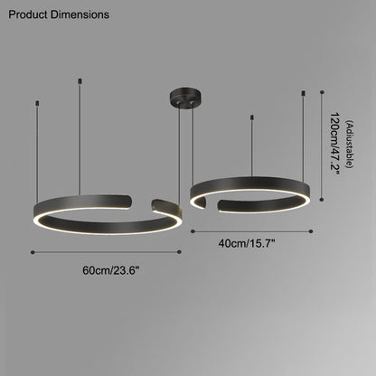 Diff Black/Gold Ring Led Chandelier-DF2009