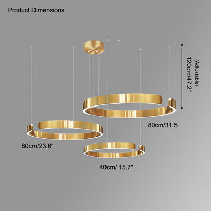 Diff Black/Gold Ring Led Chandelier-DF2009