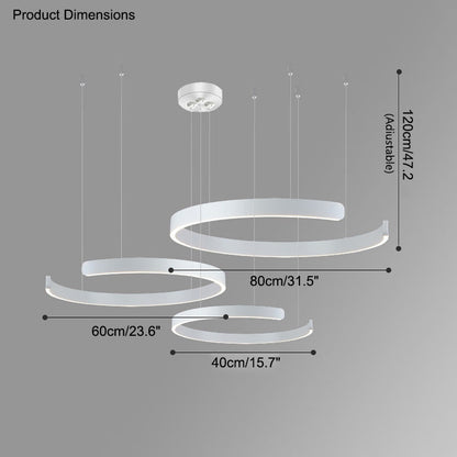 Diff Black/Gold Ring Led Chandelier-DF2009