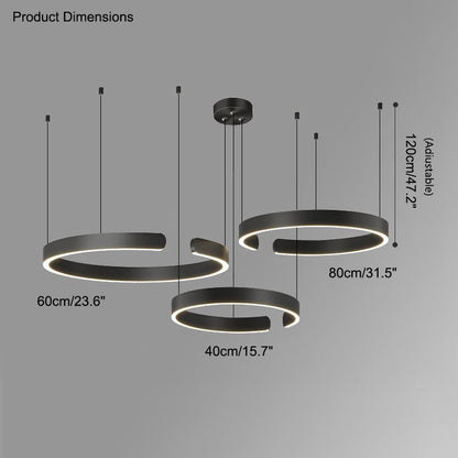 Diff Black/Gold Ring Led Chandelier-DF2009
