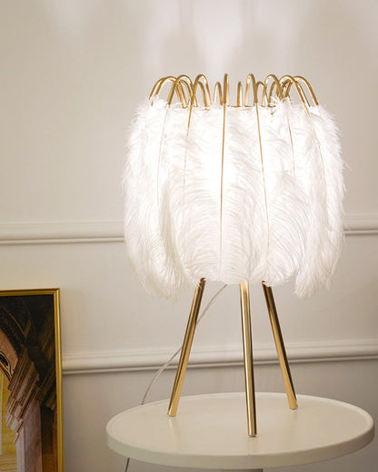 Diff Stylish Tripod Feather Table Lamp-DF8036
