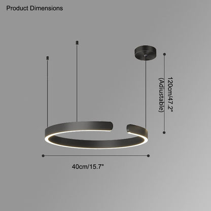 Diff Black/Gold Ring Led Chandelier-DF2009