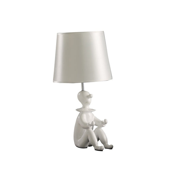 21.25" White Modern Clown Phone Holder Resin Table Lamp