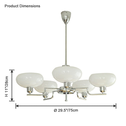 Diff 1920s Milk Glass Chandelier-DF2301