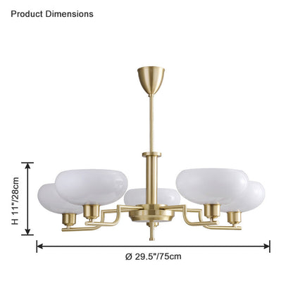 Diff 1920s Milk Glass Chandelier-DF2301