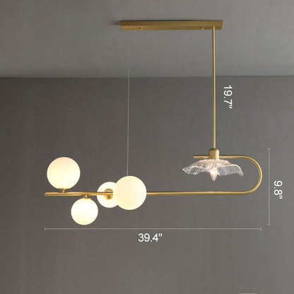 Diff Linear Glass Bubble Brass Chandelier-DF2252