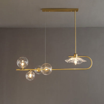 Diff Linear Glass Bubble Brass Chandelier-DF2252