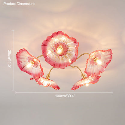 Diff Lotus Leaf Flower Flush Mount Ceiling Light-DF1026