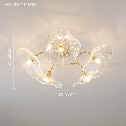 Diff Lotus Leaf Flower Flush Mount Ceiling Light-DF1026