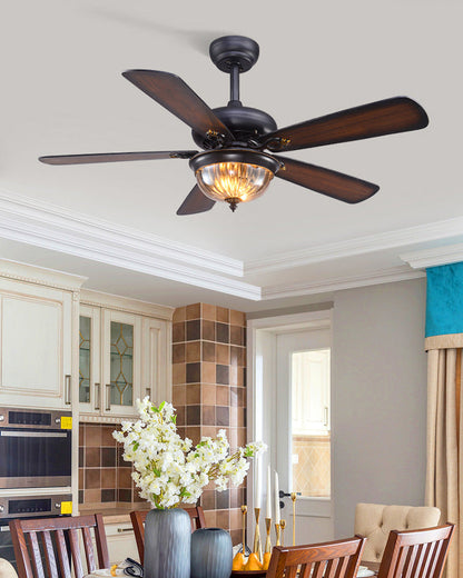 Diff 42"&52" Modern Farmhouse Wood Ceiling Fan with Light-DF5011