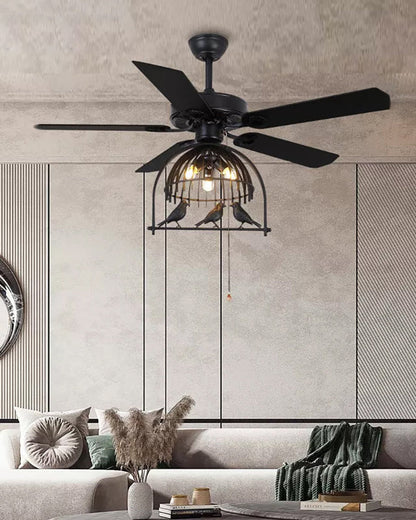 Diff 52" Reversible Cage Ceiling Fan Chandelier-DF5022