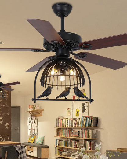 Diff 52" Reversible Cage Ceiling Fan Chandelier-DF5022
