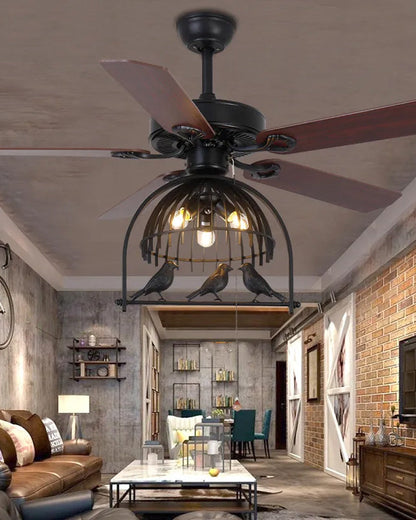 Diff 52" Reversible Cage Ceiling Fan Chandelier-DF5022