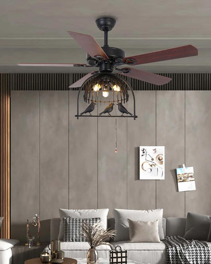 Diff 52" Reversible Cage Ceiling Fan Chandelier-DF5022