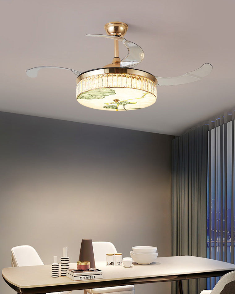 Diff 42" Acrylic Hugger Ceiling Fan with Dimmable Light-DF5026
