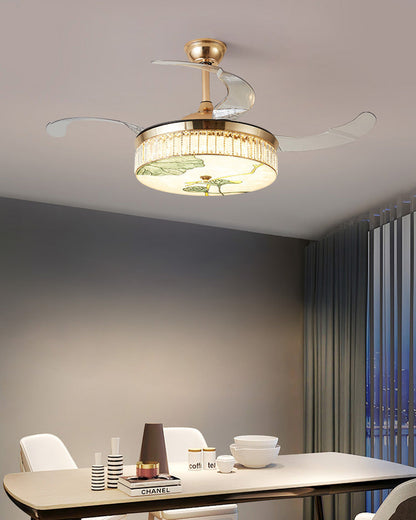 Diff 42" Acrylic Hugger Ceiling Fan with Dimmable Light-DF5026