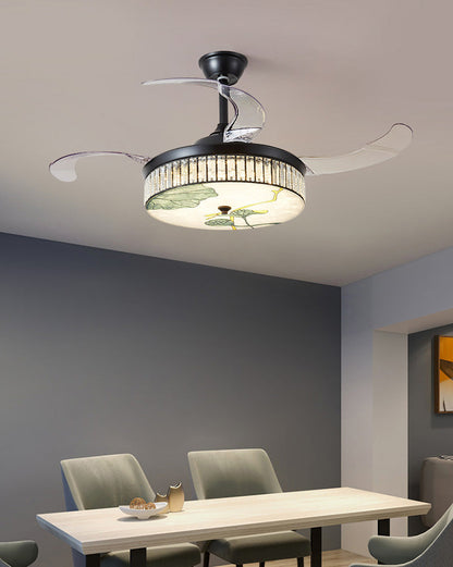 Diff 42" Acrylic Hugger Ceiling Fan with Dimmable Light-DF5026
