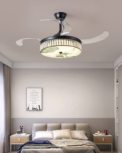 Diff 42" Acrylic Hugger Ceiling Fan with Dimmable Light-DF5026
