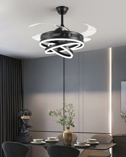 Diff 42" Hugger Ceiling Fan Chandelier with Remote-DF5028