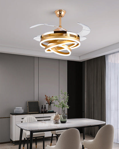 Diff 42" Hugger Ceiling Fan Chandelier with Remote-DF5028
