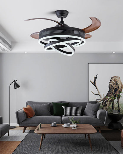 Diff 42" Hugger Ceiling Fan Chandelier with Remote-DF5028