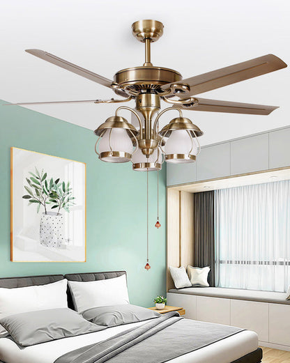 Diff 52" Vintage Reversible Slimline Ceiling Fan Chandelier-DF5031
